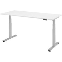 kaiserkraft Secretária alta, eletricamente ajustável em altura, reto, LxP 1800 x 800 mm, branco, Secretária alta, eletricamente ajustável em altura, reto, LxP 1800 x 800 mm, branco. Com 4 posições de memória. Motores duplos. Arranque e paragem suaves. Pro