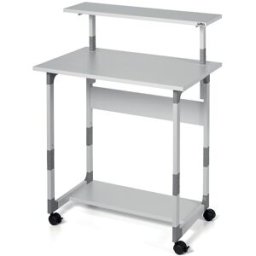 DURABLE Trolley informático , ajustável em altura, cinzento claro, Trolley informático, ajustável em altura, cinzento claro. Robusto e duradouro. Suporte para teclado ajustável em altura em intervalos de 20 mm entre 710 e 910 mm. Suporte para monitor ajus