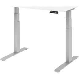 kaiserkraft UPLINER-K - Secretária, regulável eletricamente em altura, com interruptor de memória, LxP 1200 x 800 mm, branco/cinza alumínio, UPLINER-K - Secretária, regulável eletricamente em altura, com interruptor de memória, LxP 1200 x 800 mm, branco/c