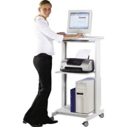 Twinco Mesa de PC , com duas prateleiras, AxLxP 1180 x 600 x 500 mm, cinzento claro RAL 7035, Mesa de PC, com duas prateleiras, AxLxP 1180 x 600 x 500 mm, cinzento claro RAL 7035. Ideais para monitor, computador portátil, CPU, impressora, telefax, etc., b