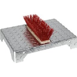 VAR Dispositivo de limpeza para calçado , com superfície de apoio, prateado, Dispositivo de limpeza para calçado, com superfície de apoio, prateado. Equipado com uma escova substituível. Robusto e adequado para muitas aplicações. O dispositivo de limpeza