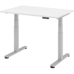 kaiserkraft Secretária alta, eletricamente ajustável em altura, reto, LxP 1200 x 800 mm, branco, Secretária alta, eletricamente ajustável em altura, reto, LxP 1200 x 800 mm, branco. Com 4 posições de memória. Motores duplos. Arranque e paragem suaves. Pro
