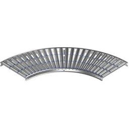 Gura Esteira rolante leve, caixilho em alumínio com rolos de alumínio , lar da esteira 500 mm, curva 90°, raio interior 800 mm, distância entre eixos 75 mm, Esteira rolante leve, caixilho em alumínio com rolos de alumínio, lar da esteira 500 mm, curva 90°