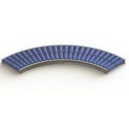 Gura Esteira rolante leve, caixilho em aço com rolos de plástico , lar da esteira 300 mm, curva 90°, raio interior 800 mm, distância entre eixos 75 mm, Esteira rolante leve, caixilho em aço com rolos de plástico, lar da esteira 300 mm, curva 90°, raio int