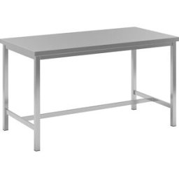 eurokraft basic Mesa de trabalho em aço inoxidável , 1 travessa intermédia, largura 1500 mm, Mesa de trabalho em aço inoxidável, 1 travessa intermédia, largura 1500 mm. Para áreas onde é essencial manter a higiene, como câmaras frigoríficas. Versão durado