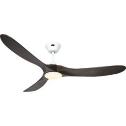 kaiserkraft Ventoinha de teto ECO GENUINO-L, Ø da pá do rotor 1520 mm, nogueira/branco mate, Ventoinha de teto ECO GENUINO-L, Ø da pá do rotor 1520 mm, nogueira/branco mate. 3 pás em madeira maciça trabalhada à mão e lâmpada LED com regulação da luminosid