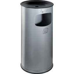 VAR Cinzeiro de segurança combinado , chapa de aço, volume 44 l, AxØ 710 x 355 mm, prateado, Cinzeiro de segurança combinado, chapa de aço, volume 44 l, AxØ 710 x 355 mm, prateado. Recipiente de recolha em alumínio para cinza dos cigarros. Inserção confor