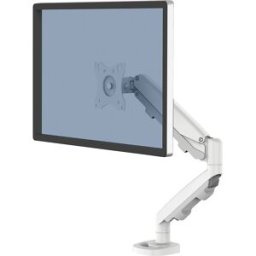 Fellowes Braço de monitor individual EPPA , amplitude de rotação 180°, AxLxP 480 x 117 x 575 mm, branco, Braço de monitor individual EPPA, amplitude de rotação 180°, AxLxP 480 x 117 x 575 mm, branco. Sistema de gestão de cabos integrado. Quick Mount. Ajus