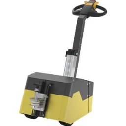 eurokraft pro Rebocador elétrico TAKKTOR T1000 , acoplamento, bateria, carregador, Rebocador elétrico TAKKTOR T1000, acoplamento, bateria, carregador. Direção de marcha fácil com a ajuda de uma cabeça de lança de segurança ergonómica. Compacto e ágil. Pod