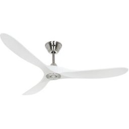 kaiserkraft Ventoinha de teto ECO GENUINO, Ø da pá do rotor 1520 mm, branco mate/cromado, Ventoinha de teto ECO GENUINO, Ø da pá do rotor 1520 mm, branco mate/cromado. Para espaços de 25 a 35 m², alto rendimento de ar de 9220 m³/h. Muito eficiente em term