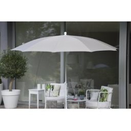 kaiserkraft Guarda-sol, design redondo, Ø 2800 mm, armação branca, branco, Guarda-sol, design redondo, Ø 2800 mm, armação branca, branco. Design clássico. Tecido de 10 peças. Ø do pé do guarda-sol 30 mm. O guarda-sol possui um diâmetro de 2,8 m e está dis