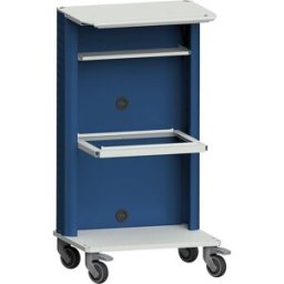 ANKE Carros para portáteis / equipamentos , com arquivo suspenso, cinzento/azul, Carros para portáteis / equipamentos, com arquivo suspenso, cinzento/azul. Com suporte para teclado e arquivo suspenso com armação. Ideal para inventário, escritório móvel, e