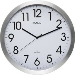 MAUL Relógio de parede move , alumínio escovado, Ø 400 mm, mecanismo de radiofrequência, Relógio de parede move, alumínio escovado, Ø 400 mm, mecanismo de radiofrequência. Design moderno e acabamento especialmente estável. Armação larga com cobertura de v