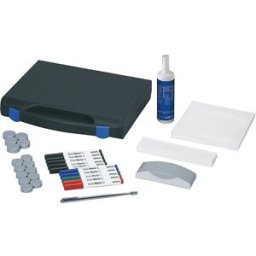 MAUL Conjunto de acessórios para quadro branco , com mala em plástico, conjunto, Conjunto de acessórios para quadro branco, com mala em plástico, conjunto. Mala resistente em plástico, 305 x 345 x 61 mm. Sistema de organização através de interior profundo