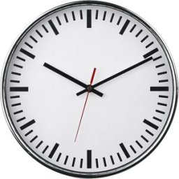 kaiserkraft Relógio de parede, Ø 300 mm, relógio de quartzo, mostrador branco, com traços, Relógio de parede, Ø 300 mm, relógio de quartzo, mostrador branco, com traços. Apresenta os números 3, 6, 9 e 12, ponteiros de horas e minutos em preto. Moderno e b