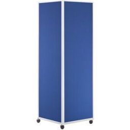 eurokraft basic Coluna informativa móvel , com 4 rodas orientáveis duplas imobilizáveis, superfície em tecido, azul, Coluna informativa móvel, com 4 rodas orientáveis duplas imobilizáveis, superfície em tecido, azul. Ideais para utilização na produção, ge