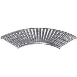Gura Esteira rolante leve, caixilho em alumínio com rolos de alumínio , lar da esteira 600 mm, curva 90°, raio interior 800 mm, distância entre eixos 75 mm, Esteira rolante leve, caixilho em alumínio com rolos de alumínio, lar da esteira 600 mm, curva 90°