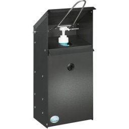 VAR Dispensador de desinfetante manual com suporte de parede , fechável à chave, prata antiga, Dispensador de desinfetante manual com suporte de parede, fechável à chave, prata antiga. Pode ser utilizado de forma higiénica com o cotovelo. Utilização de ga