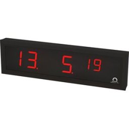 kaiserkraft Relógio digital LED, AxLxP 118 x 423 x 39 mm, preto, LED vermelho, Relógio digital LED, AxLxP 118 x 423 x 39 mm, preto, LED vermelho. Corpo de alumínio plano. Mostrador antirreflexo. Boa legibilidade. A indicação de 7 segmentos disponível em v