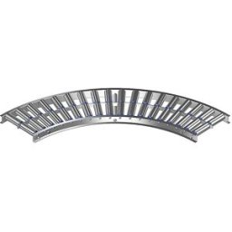 Gura Esteira rolante leve, caixilho em alumínio com rolos de alumínio , lar da esteira 300 mm, curva 90°, raio interior 800 mm, distância entre eixos 100 mm, Esteira rolante leve, caixilho em alumínio com rolos de alumínio, lar da esteira 300 mm, curva 90