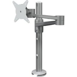 Dataflex Braço de monitor VIEWLITE , ajustável em altura, dois suportes, prateado / branco, Braço de monitor VIEWLITE, ajustável em altura, dois suportes, prateado / branco. Regulação contínua em altura além de 370 mm. Regulação contínua em profundidade a