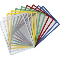 kaiserkraft Bolsa de documentos, magnética, moldura colorida, para A4, embalagem de 10 unid., Bolsa de documentos, magnética, moldura colorida, para A4, embalagem de 10 unid. Moldura magnética para cartazes, informações, notas. Colocação rápida e substitu
