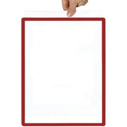 kaiserkraft Caixilho com película transparente, papel com formato A3, embalagem de 10 unid., autocolante, vermelho, Caixilho com película transparente, papel com formato A3, embalagem de 10 unid., autocolante, vermelho. Autocolante ou magnético. Caixilho
