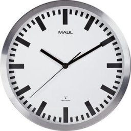 MAUL Relógio de parede pilot , alumínio escovado, Ø 305 mm, mecanismo de radiofrequência, prateado, Relógio de parede pilot, alumínio escovado, Ø 305 mm, mecanismo de radiofrequência, prateado. Design moderno e acabamento especialmente estável. Armação la