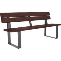 PROCITY Banco RIGA , em plástico reciclado, cinzento antracite, com encosto, Banco RIGA, em plástico reciclado, cinzento antracite, com encosto. Versão em plástico reciclado. Montado sobre placas de solo. O banco Riga é uma solução versátil para espaços e