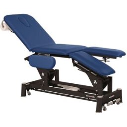 Marquesa elétrica, Ecopostural, ideal para especialidades: três corpos, com braços abatibles, estrutura de biela preta e cabeça T13 (62 x 198 cm)