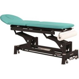 Marquesa elétrica técnica Ecopostural: três corpos com estrutura de biela preta e cabeça T10 (62 x 200 cm)