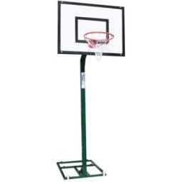 Jogo de canastras minibasket monotubular com rodas, sem tabuleiro, aro nem contrapeso