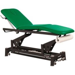 Marquesa elétrica Ecopostural: três corpos com estrutura de biela preta e cabeça T13 (62 x 198 cm)