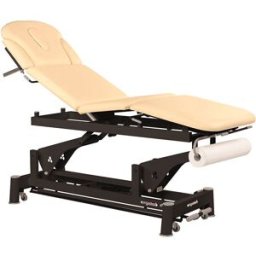 Marquesa elétrica técnica Ecopostural: quatro corpos com estrutura de biela preta e cabeça T01 (62 x 207 cm)