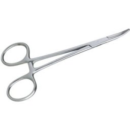 Pinza de Aço Inoxidável com Fechamento de Segurança Ponta Curva 12 cm: Ideal para auriculopuntura