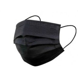 Mascarilla Cirúrgica Tipo IIR de cor preto com três capas e marcado CE (Caixa 50 unidades)
