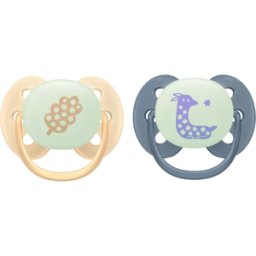 Philips Avent Ultra Soft Nighttime Chupeta 6-18m Bege/Azul 2 unidades