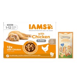 12x85g Kitten com frango em molho IAMS gatos