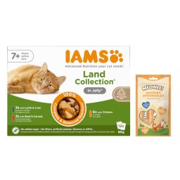 12x85g Senior 7+ Land Collection em geleia IAMS gatos