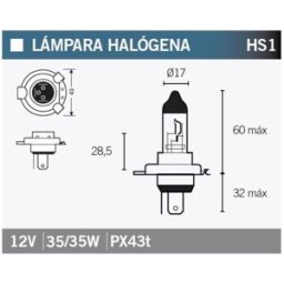 Lâmpada de halogéneo VICMA HS1 12V/ 35W/35W