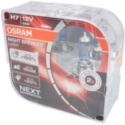 Ams-Osram Lâmpada de halogéneo OSRAM H7 Night Breaker Laser 12V/ 55W, 2 peça