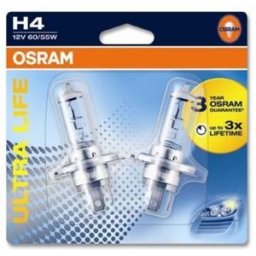 Ams-Osram Lâmpada de halogéneo OSRAM H4 Ultra Life 12V/ 60W/55W, 2 peça