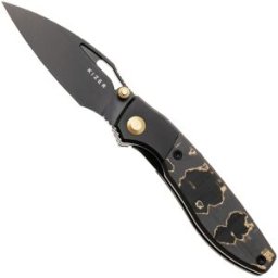 Kizer Shrike KI3746A2 Matte DLC S45VN, Titanium & FatCarbon Camo Gold, navalha, Johan Jordaan design