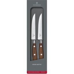 Victorinox Grand Maître Steak Knife Set 7.7240.2W, conjunto de facas de 2 peças, Maple, Wavy, 12 cm