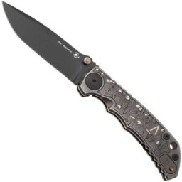 Spartan Blades Harsey Folder Spartan Battle USSF5SBAT, PVD MagnaCut, Dark Earth Titanium, Bronze Hardware navalha