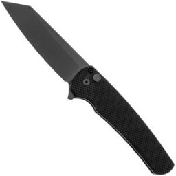 Pro-Tech Malibu 5406 Black DLC MagnaCut Reverse Tanto, Textured Black Aluminum, navalha