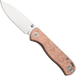 QSP Knife Ferret QS170-E1, Stonewashed Nitro-V, Copper Aluminum Foil G10 navalha