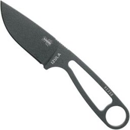 ESEE Knives ESEE Izula Tactical Gunsmoke IZULA-TG-B faca de pescoço com bainha preta, capas e clipe de cinto