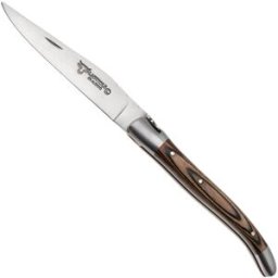 Laguiole en Aubrac Brown Pakkawood, Matt Bolsters, navalha, 10 cm
