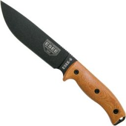 ESEE Knives ESEE Model 6 Black Blade 3D Natural Canvas Micarta faca de sobrevivência 6PB-011 bainha preta + placa de clipe